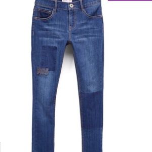 NWT Blue Days Wash Patch Distressed Denim Jeans - Girls 12